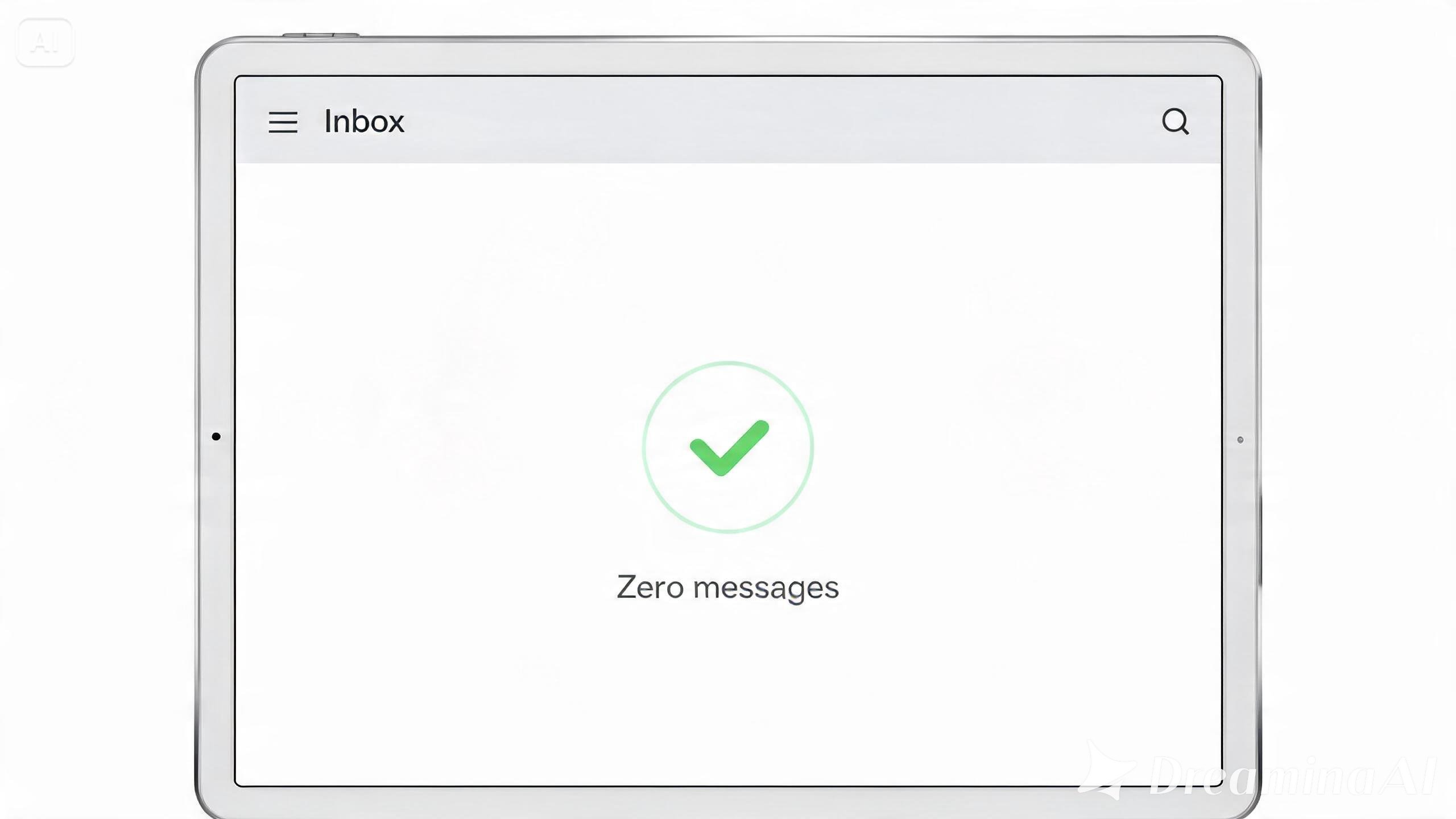 After: an inbox showing zero unread messages